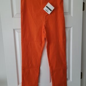 Gretchen Scott Gripe Less Pull On Pant Size Large Color Tangerine Orange NWT